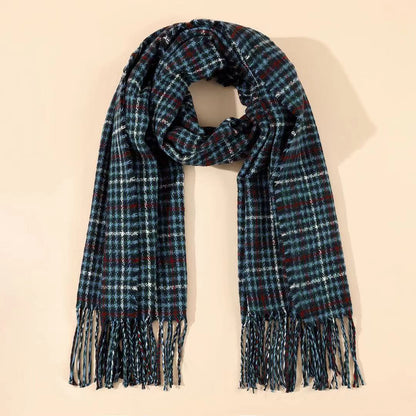 Plaid Tassel Scarf