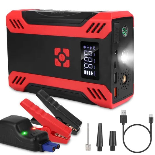 Car Jump Starter With Air Compressor Portable Car Battery Booster With Digital Tire Inflator