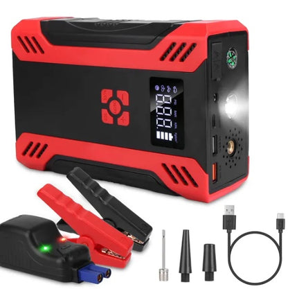 Car Jump Starter With Air Compressor Portable Car Battery Booster With Digital Tire Inflator