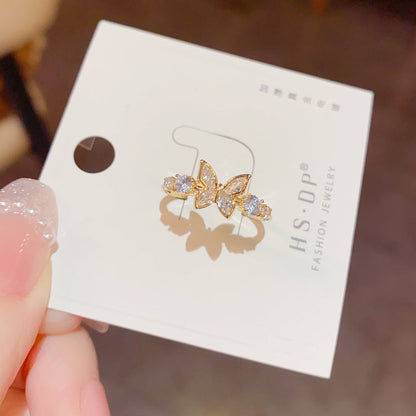 Fashion Jewelry New Style Gold Plated Beautiful Sweet Diamond Inlaid