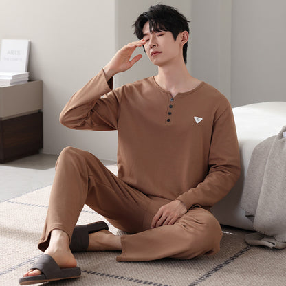 New Cotton Long Sleeve Full Cotton Casual Pajamas