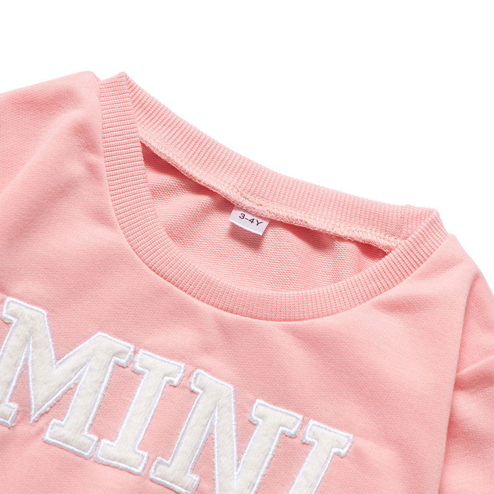 Letter Printed Sweater Matching Mother and Daughter
