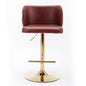 LuneluX_Home – Modern PU Leather Swivel Barstools (Set of 2, Burgundy)