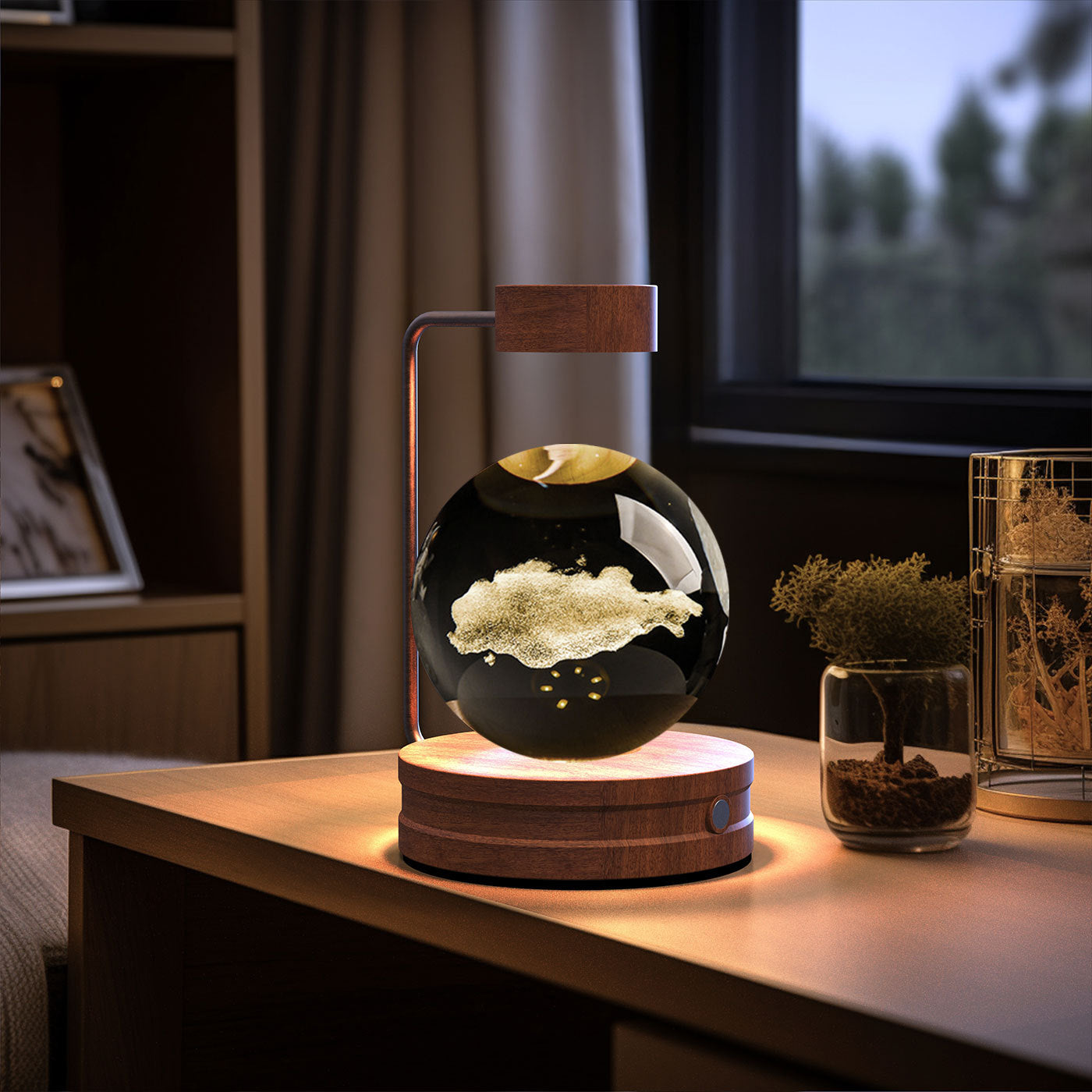 Crystal Ball Cosmic Indoor Night Light USB Power  Bedside Light