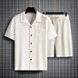 Lapel Short Sleeve Shorts Suit