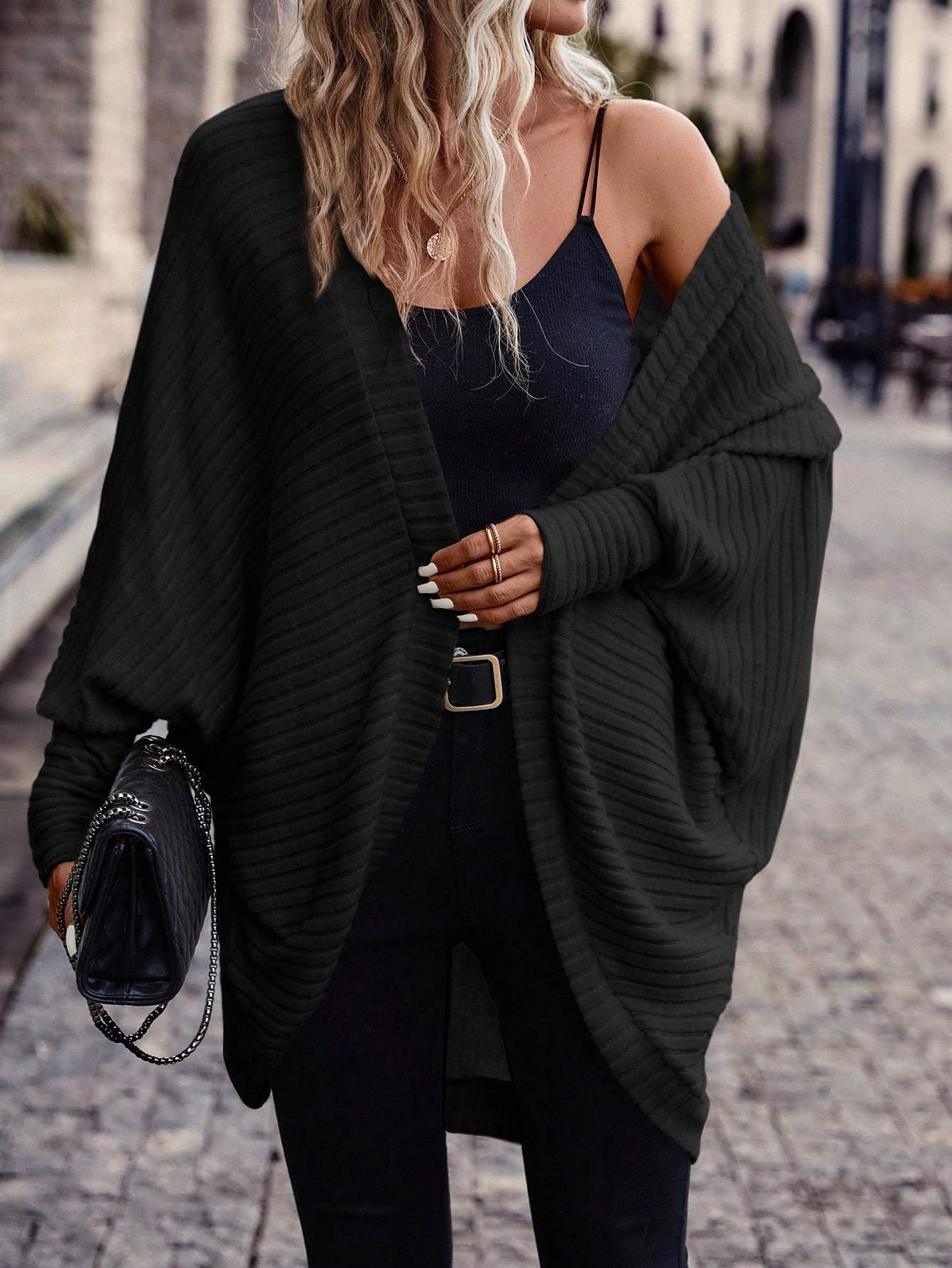 Women Batwing Sleeve Cardigan