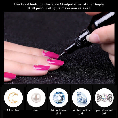 Nail Art Gem Adhesive Kit Rhinestone Glue Set