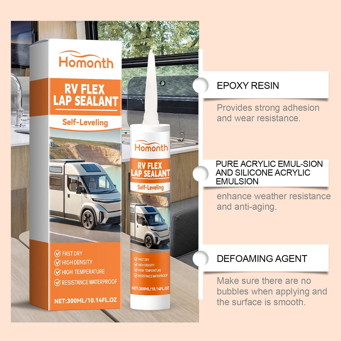 RV Roof Sealant for Vehicle Surface Protection and Gap Sealing