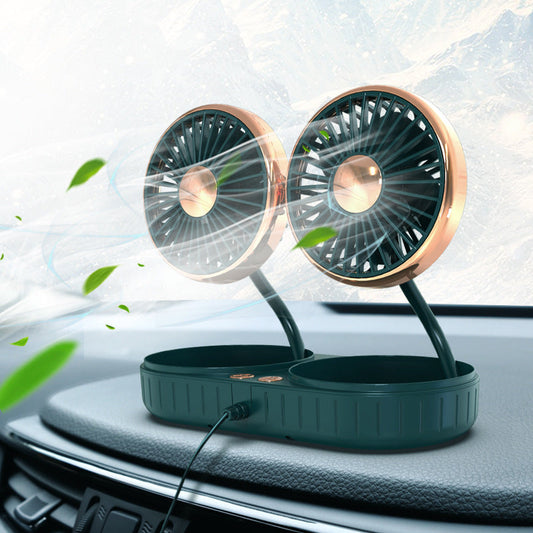 Twin-Head Tube Mini Fan Usb Vehicle Interior Innovative Car Gadgets