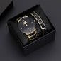 Elegant Pair Timepiece Metal Strap Set