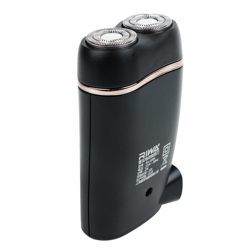 Dual Blade Electric Shaver with Built-in Charger and Twin Rings