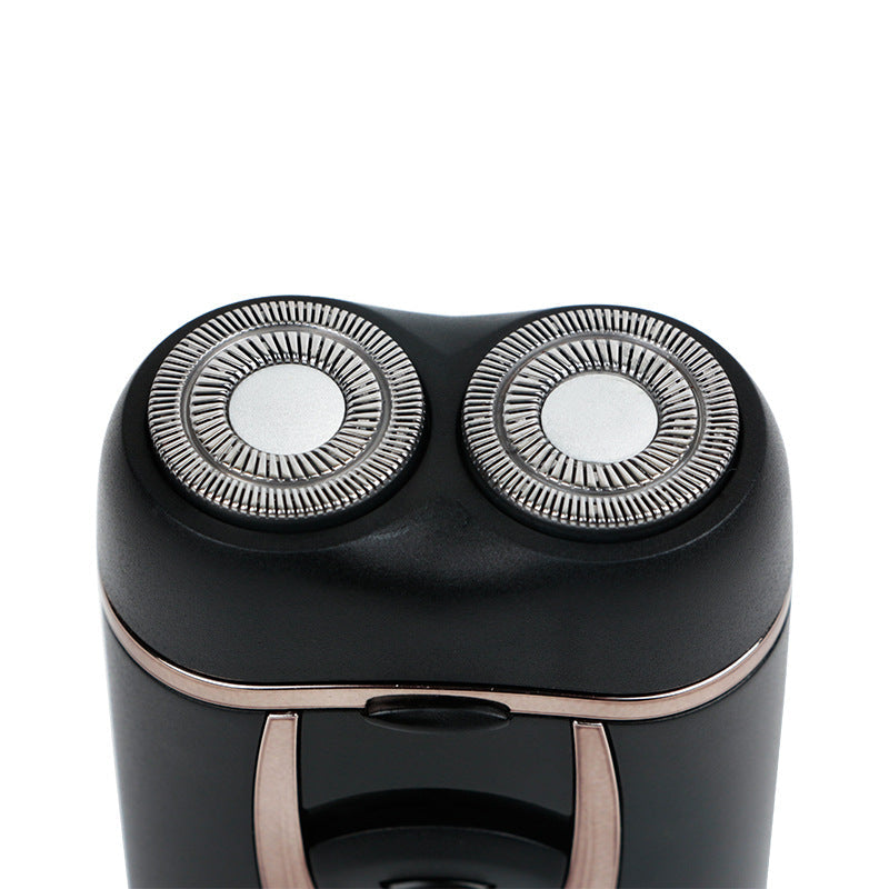Dual Blade Electric Shaver with Built-in Charger and Twin Rings