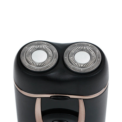 Dual Blade Electric Shaver with Built-in Charger and Twin Rings
