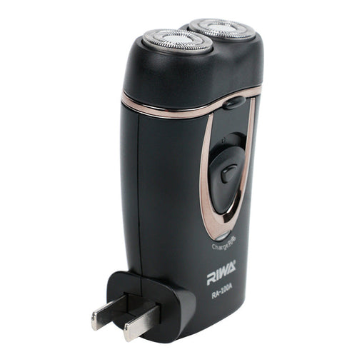 Dual Blade Electric Shaver with Built-in Charger and Twin Rings