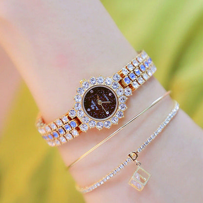 Elegant Diamond-Studded Wristwatch with Premium Chain
