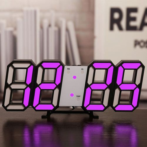 Modern LED Wall Clock for Living Spaces Digital Time Display