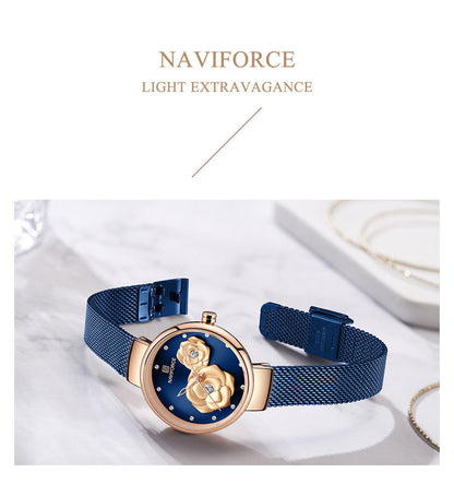 Stylish casual metal strap quartz ladies timepiece
