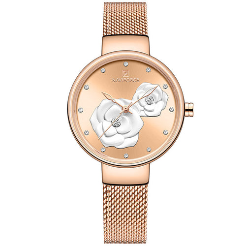 Stylish casual metal strap quartz ladies timepiece