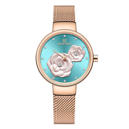 Stylish casual metal strap quartz ladies timepiece