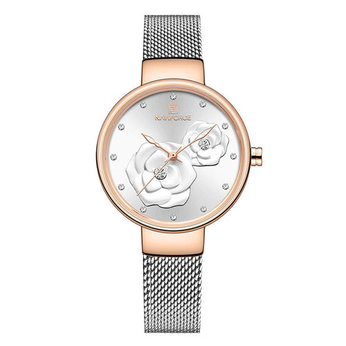 Stylish casual metal strap quartz ladies timepiece