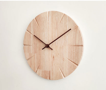 Natural Wooden Wall Clock for Living Room Home Decor