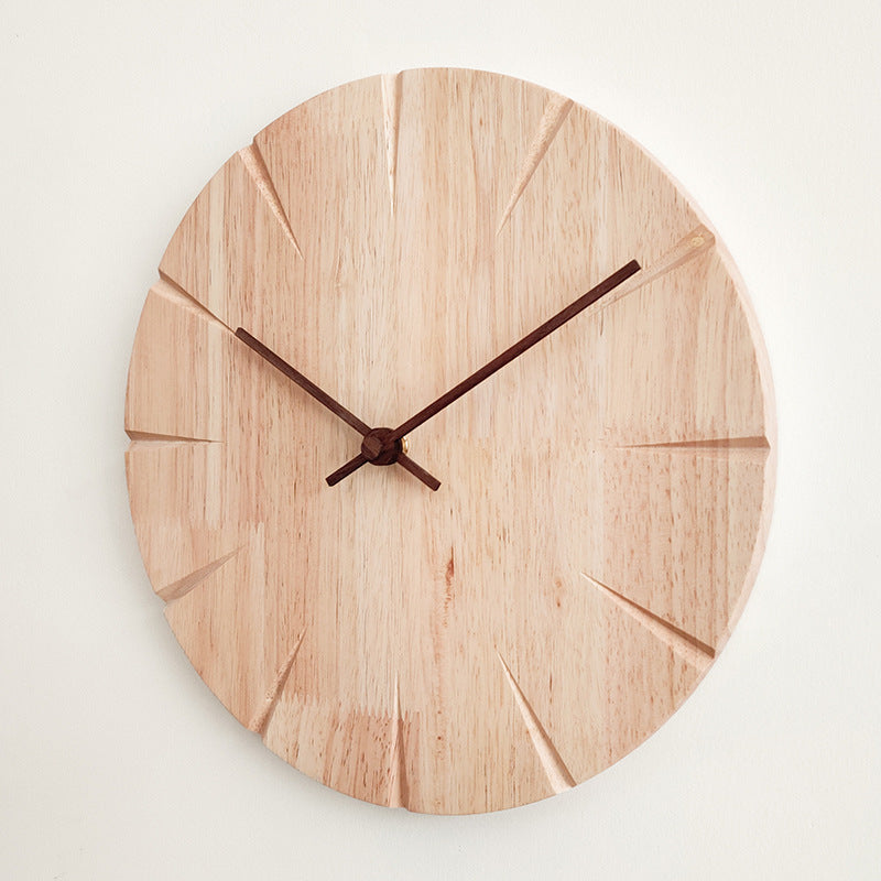 Natural Wooden Wall Clock for Living Room Home Decor