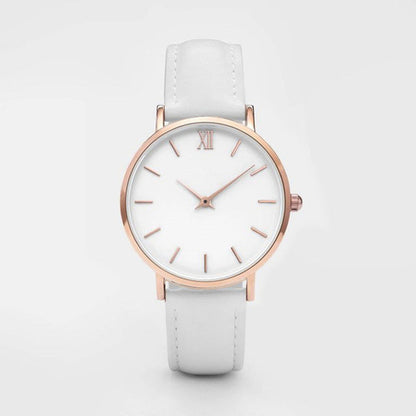 Elegant Ladies Timepieces Genuine Leather Quartz Wristwatch