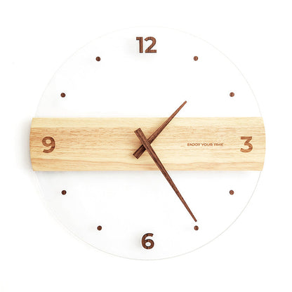 Elegant Wooden Acrylic Wall Clock for Living Space Decor