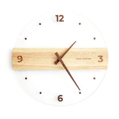Elegant Wooden Acrylic Wall Clock for Living Space Decor