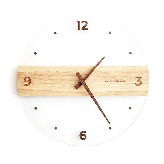 Elegant Wooden Acrylic Wall Clock for Living Space Decor