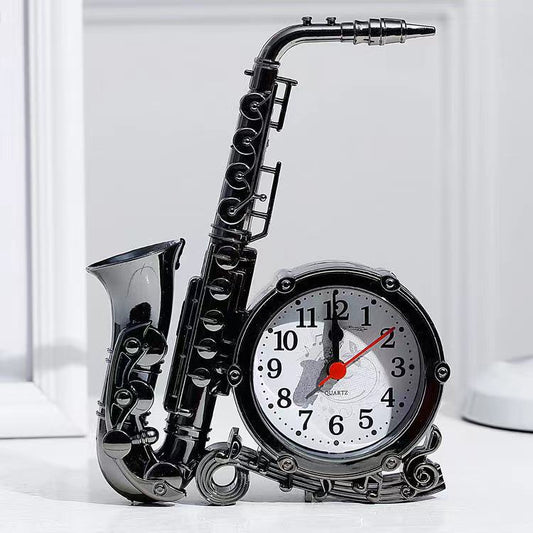 Jazz Instrument Timepiece Innovative Room Clock Decor