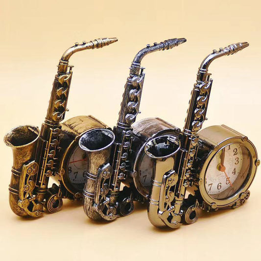 Jazz Instrument Timepiece Innovative Room Clock Decor