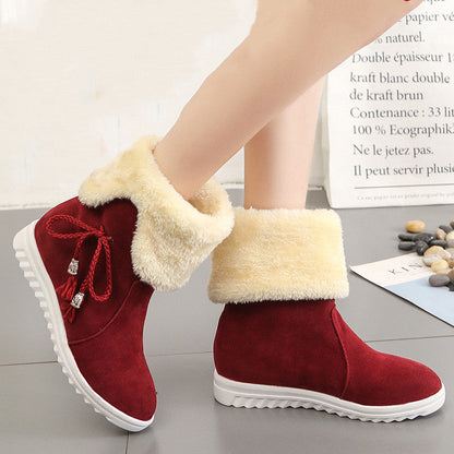 Cozy fleece-lined cotton footwear for warmth
