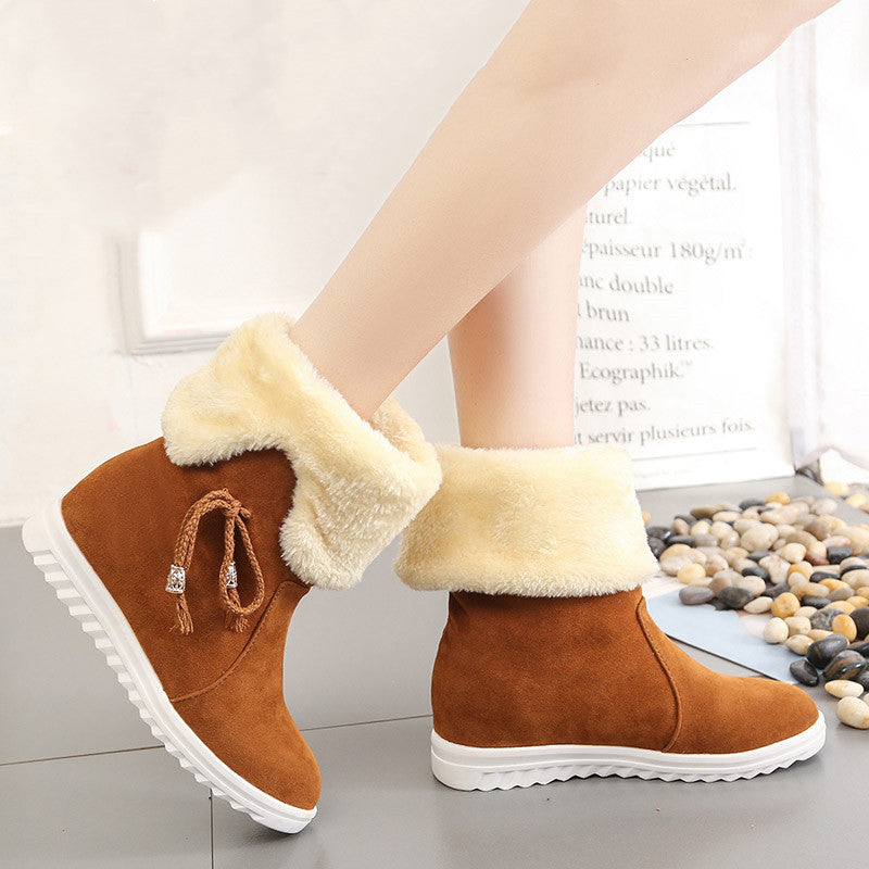 Cozy fleece-lined cotton footwear for warmth