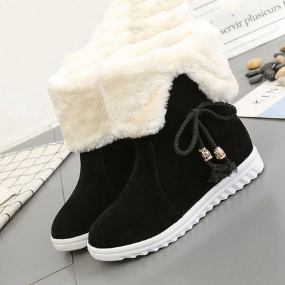 Cozy fleece-lined cotton footwear for warmth
