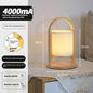 Compact Wireless Rechargeable Minimalist Wooden Bedside Night Light