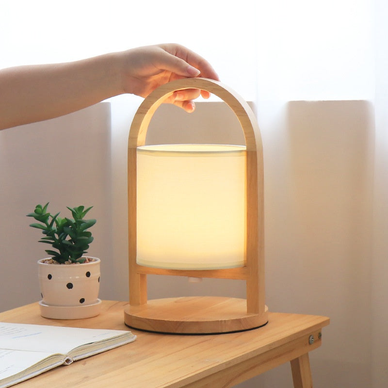 Compact Wireless Rechargeable Minimalist Wooden Bedside Night Light