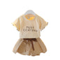 Fashionable kids' summer outfit trendy cotton tee and shorts
