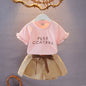 Fashionable kids' summer outfit trendy cotton tee and shorts