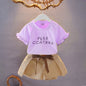 Fashionable kids' summer outfit trendy cotton tee and shorts