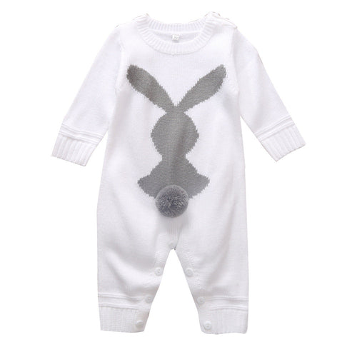 Kids Wool Blend Knit Long-Sleeve Jumpsuit Outfit