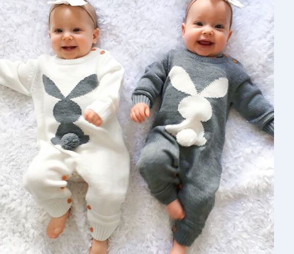 Kids Wool Blend Knit Long-Sleeve Jumpsuit Outfit