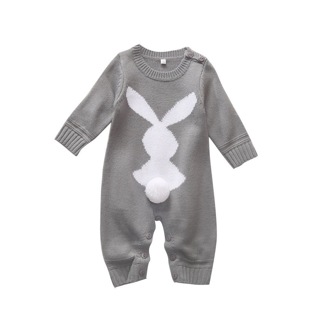 Kids Wool Blend Knit Long-Sleeve Jumpsuit Outfit