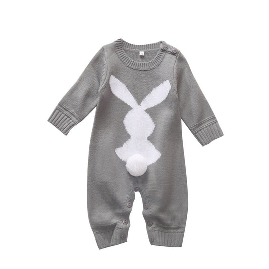 Kids Wool Blend Knit Long-Sleeve Jumpsuit Outfit