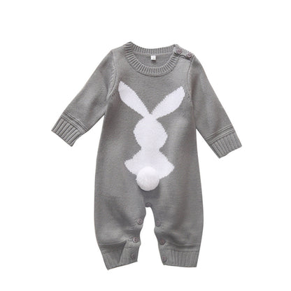 Kids Wool Blend Knit Long-Sleeve Jumpsuit Outfit