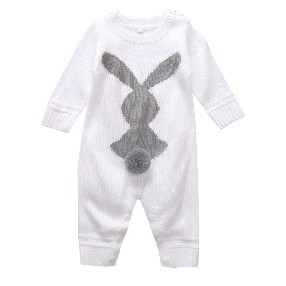 Kids Wool Blend Knit Long-Sleeve Jumpsuit Outfit