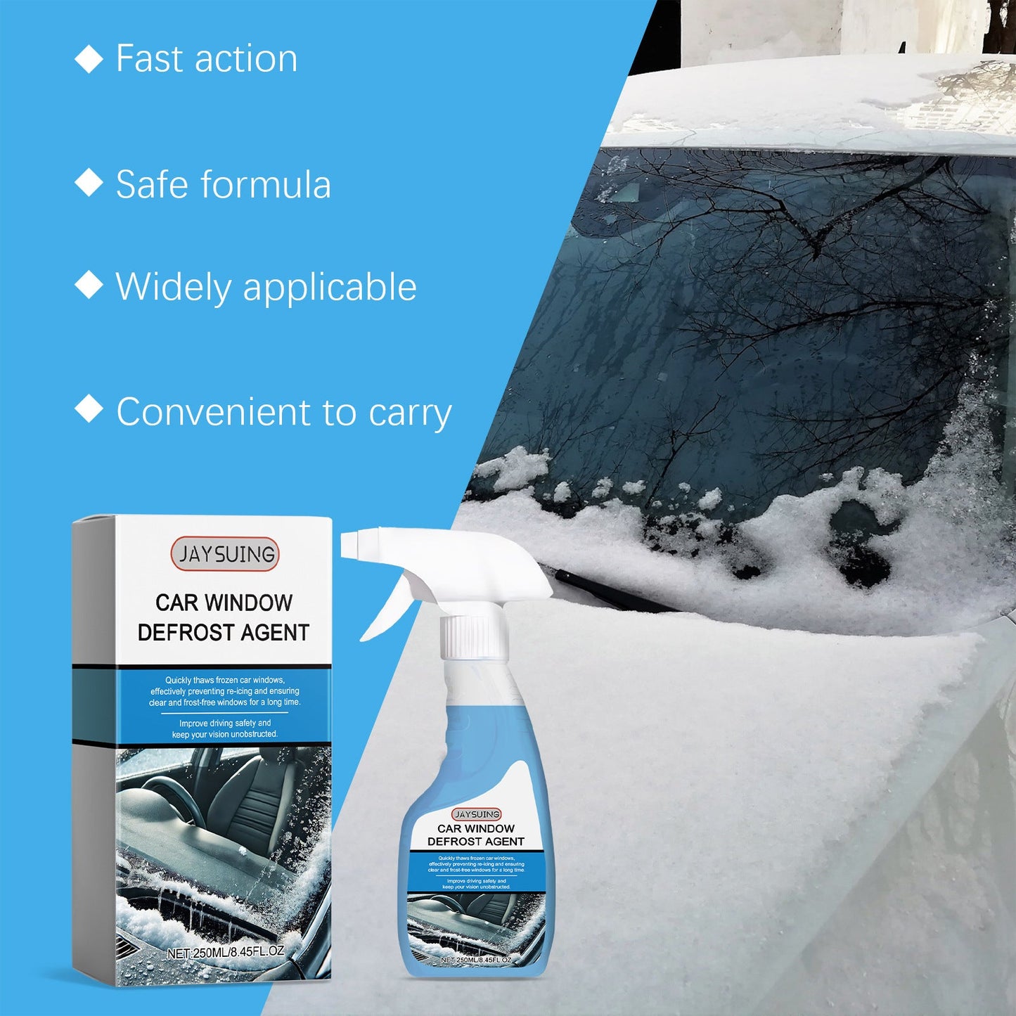 Windshield Deicing Solution for Vehicle Glass