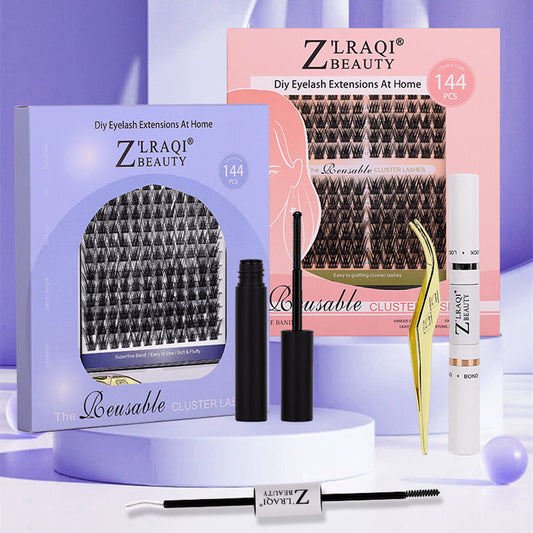 Split Single Fake Lash Set Synthetic Fiber Artificial Eyelashes Kit