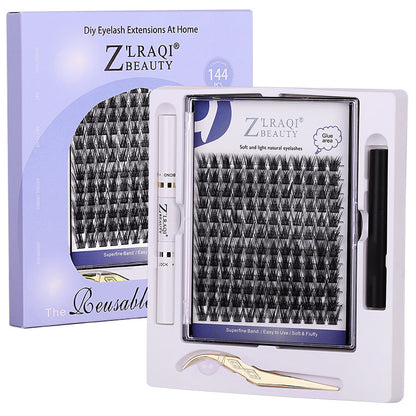 Split Single Fake Lash Set Synthetic Fiber Artificial Eyelashes Kit