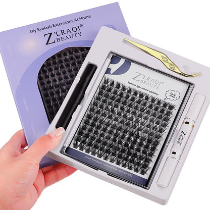 Split Single Fake Lash Set Synthetic Fiber Artificial Eyelashes Kit
